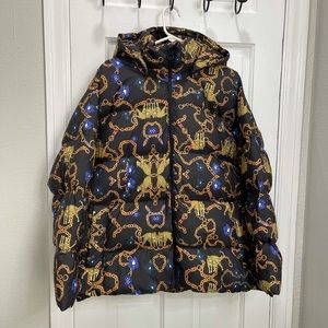 Women’s Adidas Down Puffer Jacket Leopard Chain